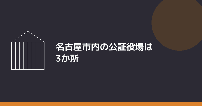 名古屋市内の公証役場3か所を示すイラスト