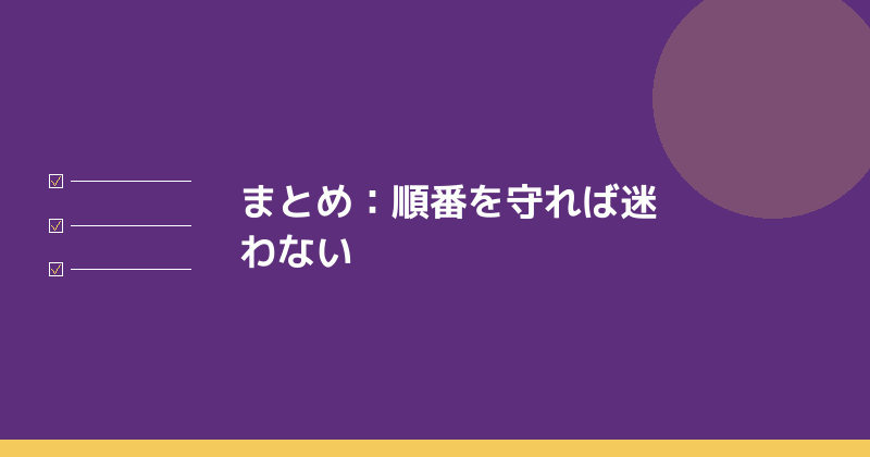 まとめとして会社設立の順番を示すイラスト