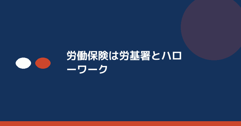 労働保険は労働基準監督署とハローワークで手続きすることを示すイラスト