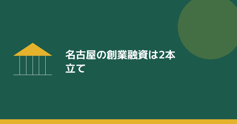 名古屋で会社設立するときの創業融資は2本立てであることを示すイラスト