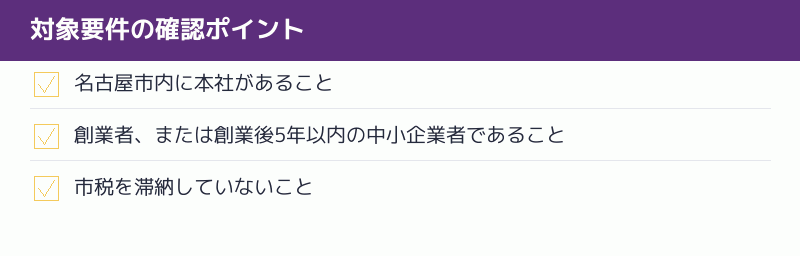 対象要件の確認ポイントのチェックリスト