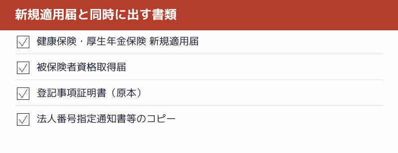 新規適用届と同時に出す書類のチェックリスト