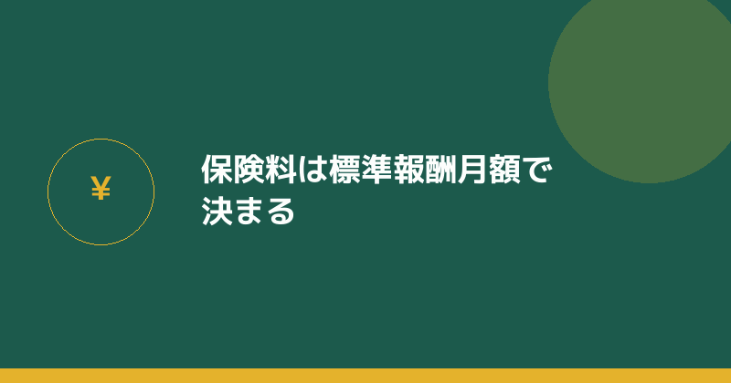 保険料は標準報酬月額で決まることを示すイラスト