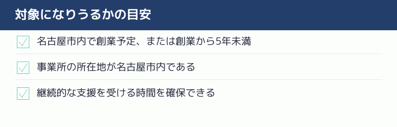 対象になりうるかの目安を示すチェックリスト