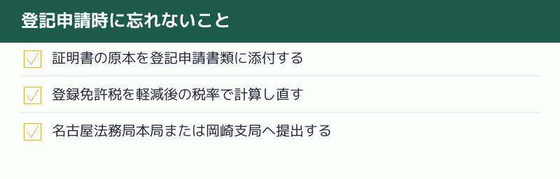 登記申請時に忘れないことのチェックリスト