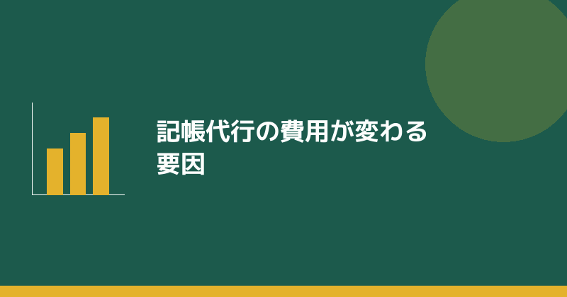 記帳代行の費用が変わる要因を示すイラスト